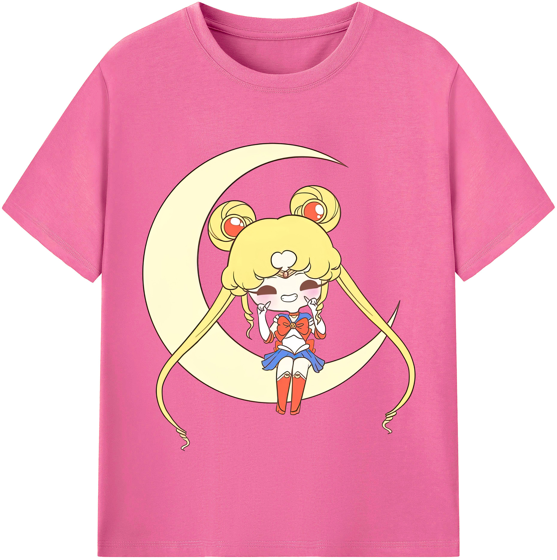 （画像用） 美少女戦士セーラームーン 月野 うさぎ つきの うさぎ Sailor Moon Tsukino Usagi レディースカジュアルプリントTシャツ（綿100％）